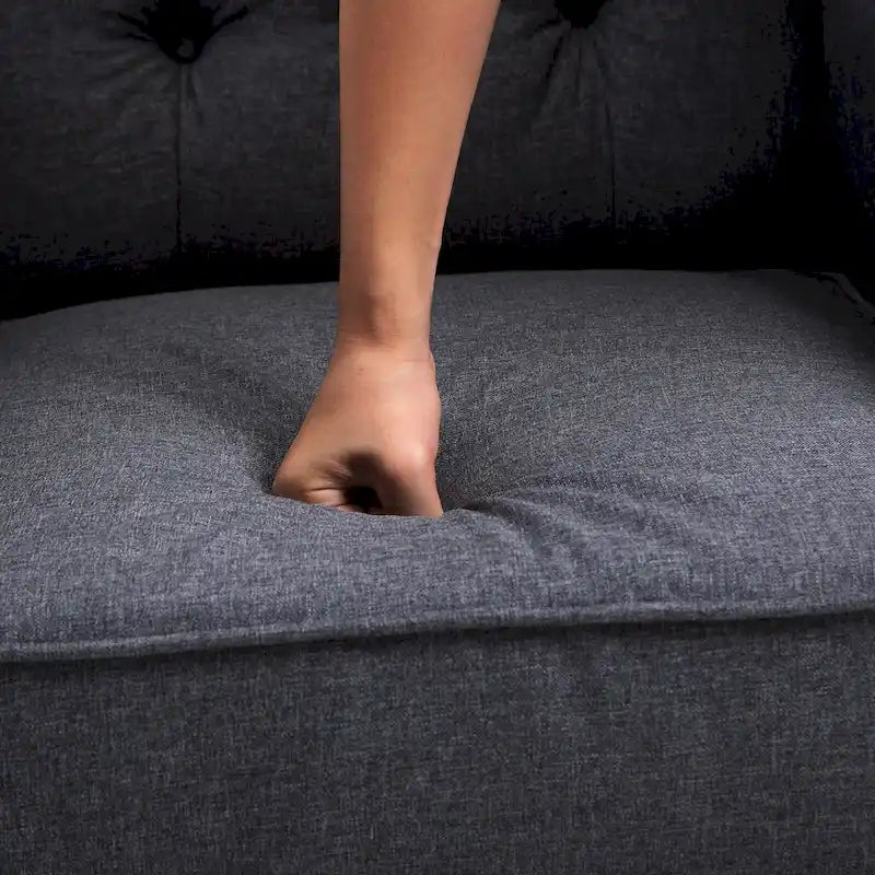 Sillón reclinable tapizado de ala, gris, de 1 plaza