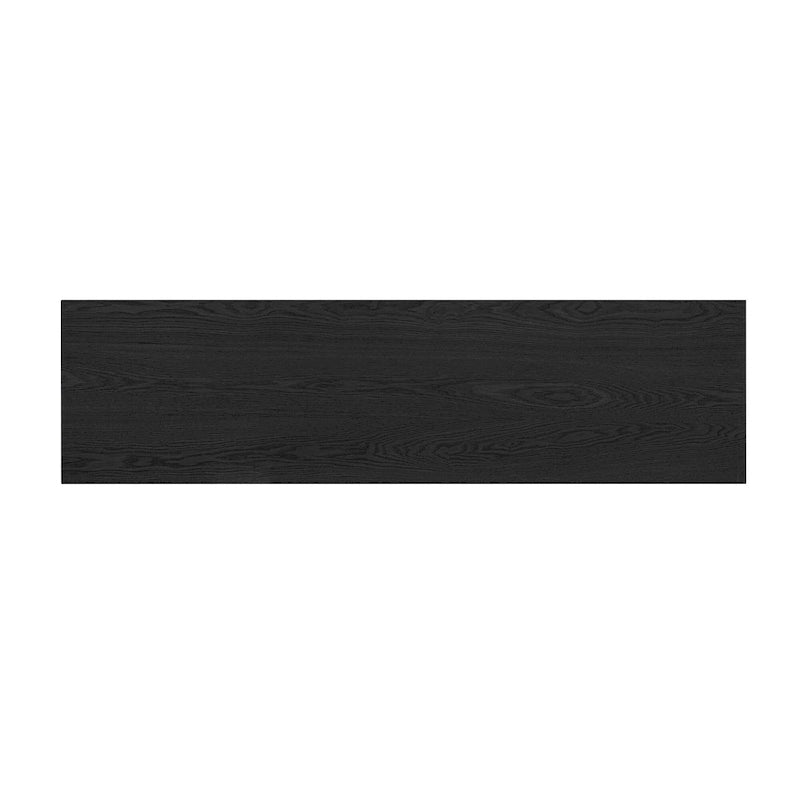 Mesa consola negra/natural con patas huecas redondas, mesa auxiliar para sofá de 2 personas