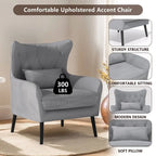 Sillón de terciopelo capitoné con orejeras, de un solo asiento – Azul marino / Negro / Blanco / Gris / Rosa