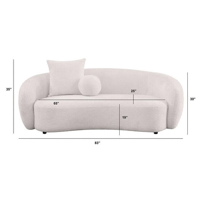 Juego de sofá y sofá biplaza de 2 piezas de tela Teddy beige/gris claro