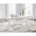 Mesa de comedor rectangular extensible blanca/verde, para 10 personas
