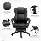 Silla de oficina ejecutiva de respaldo alto Silla de escritorio ejecutiva para ordenador con altura ajustable y reposapiés retráctil