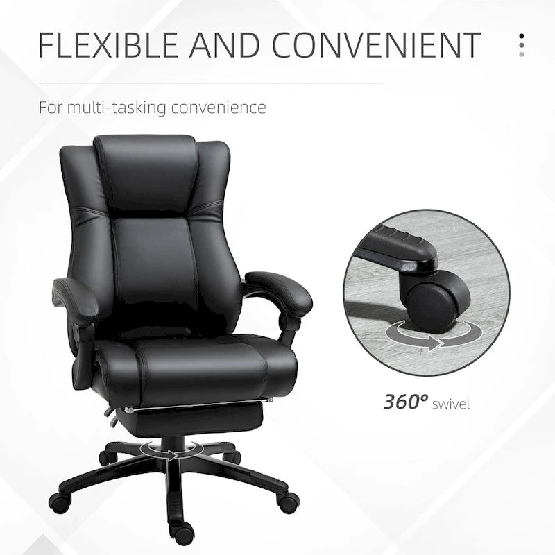 Silla de oficina ejecutiva de respaldo alto Silla de escritorio ejecutiva para ordenador con altura ajustable y reposapiés retráctil