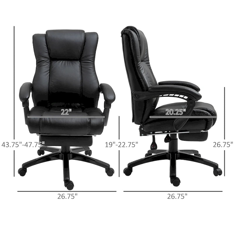 Silla de oficina ejecutiva de respaldo alto Silla de escritorio ejecutiva para ordenador con altura ajustable y reposapiés retráctil
