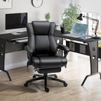 Silla de oficina ejecutiva de respaldo alto Silla de escritorio ejecutiva para ordenador con altura ajustable y reposapiés retráctil