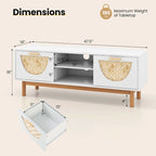 Mueble para TV blanco y bambú natural, apto para televisores de hasta 55"