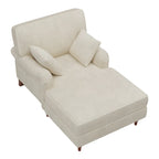 Tumbona de Pana Beige, 2 Plazas, 102.8 cm An. x 157.5 cm Prof. x 89.4 cm Al.
