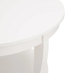 Mesa de centro redonda, beige/blanca, estante de almacenamiento abierto