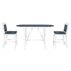 Juego compacto de 3 piezas para altura de barra: mesa de madera con alas abatibles y 2 sillas de comedor acolchadas para espacios pequeños