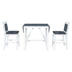 Juego compacto de 3 piezas para altura de barra: mesa de madera con alas abatibles y 2 sillas de comedor acolchadas para espacios pequeños