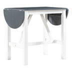 Juego compacto de 3 piezas para altura de barra: mesa de madera con alas abatibles y 2 sillas de comedor acolchadas para espacios pequeños
