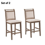 Juego compacto de 3 piezas para altura de barra: mesa de madera con alas abatibles y 2 sillas de comedor acolchadas para espacios pequeños