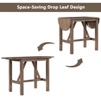 Juego compacto de 3 piezas para altura de barra: mesa de madera con alas abatibles y 2 sillas de comedor acolchadas para espacios pequeños