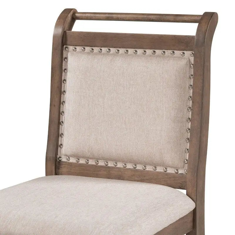 Juego compacto de 3 piezas para altura de barra: mesa de madera con alas abatibles y 2 sillas de comedor acolchadas para espacios pequeños