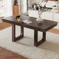Mesa de comedor extensible marrón para 4-8 personas, estilo rústico con tablero desmontable