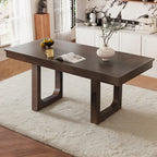 Mesa de comedor extensible marrón para 4-8 personas, estilo rústico con tablero desmontable