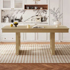 Mesa de comedor extensible marrón para 4-8 personas, estilo rústico con tablero desmontable