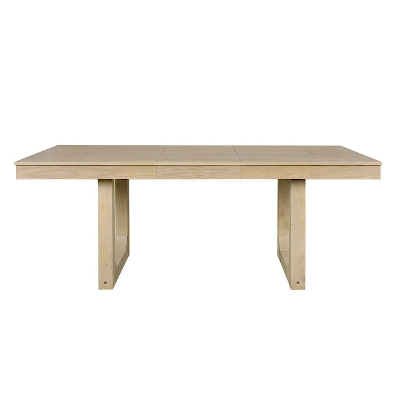 Mesa de comedor extensible marrón para 4-8 personas, estilo rústico con tablero desmontable