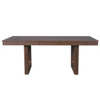 Mesa de comedor extensible marrón para 4-8 personas, estilo rústico con tablero desmontable