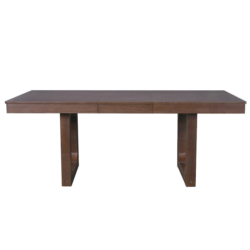 Mesa de comedor extensible marrón para 4-8 personas, estilo rústico con tablero desmontable