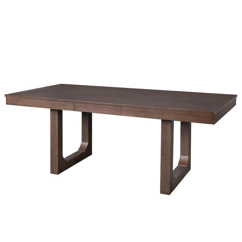 Mesa de comedor extensible marrón para 4-8 personas, estilo rústico con tablero desmontable