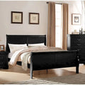 Cama King de transición negra – Pino macizo y chapa de madera