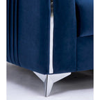 Sillón Individual Terciopelo Azul, Estilo Contemporáneo