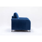 Sillón Individual Terciopelo Azul, Estilo Contemporáneo