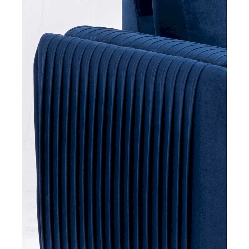 Sillón Individual Terciopelo Azul, Estilo Contemporáneo