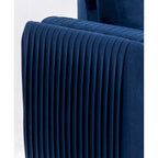 Sillón Individual Terciopelo Azul, Estilo Contemporáneo
