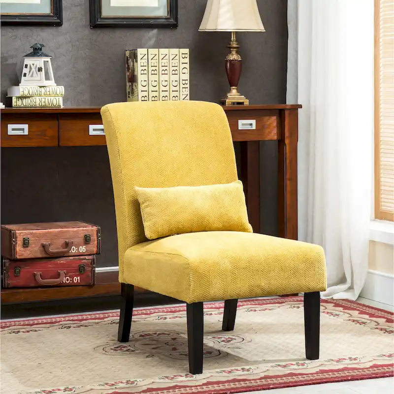 Sillón decorativo sin brazos de chenilla multicolor, 1 asiento