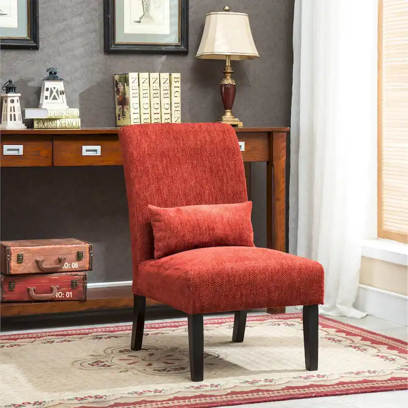 Sillón decorativo sin brazos de chenilla multicolor, 1 asiento