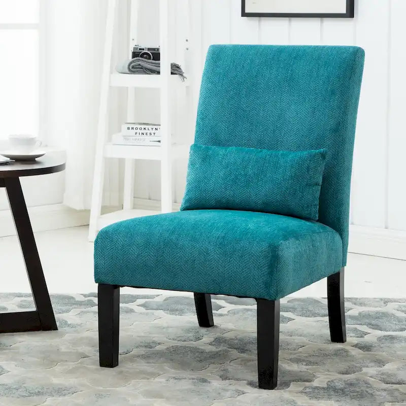 Sillón decorativo sin brazos de chenilla multicolor, 1 asiento