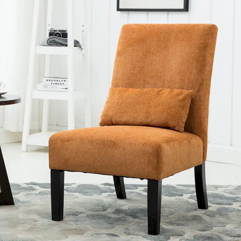 Sillón decorativo sin brazos de chenilla multicolor, 1 asiento