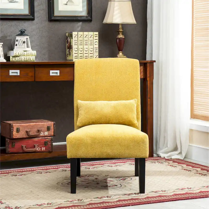 Sillón decorativo sin brazos de chenilla multicolor, 1 asiento