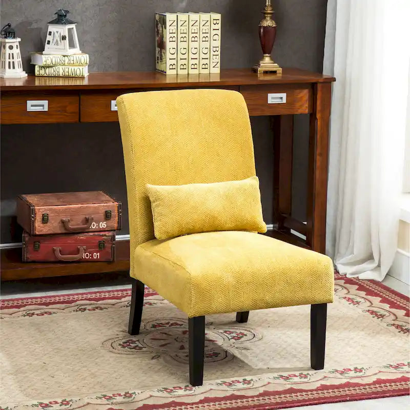 Sillón decorativo sin brazos de chenilla multicolor, 1 asiento