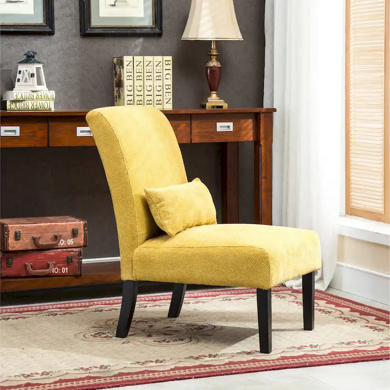 Sillón decorativo sin brazos de chenilla multicolor, 1 asiento