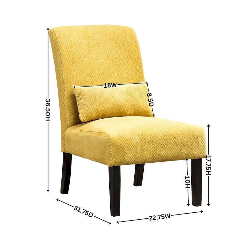 Sillón decorativo sin brazos de chenilla multicolor, 1 asiento