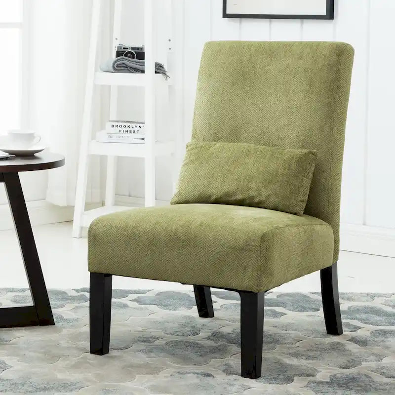 Sillón decorativo sin brazos de chenilla multicolor, 1 asiento