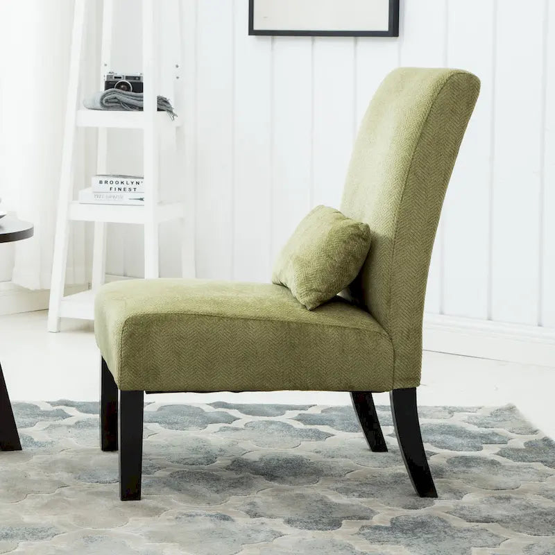 Sillón decorativo sin brazos de chenilla multicolor, 1 asiento