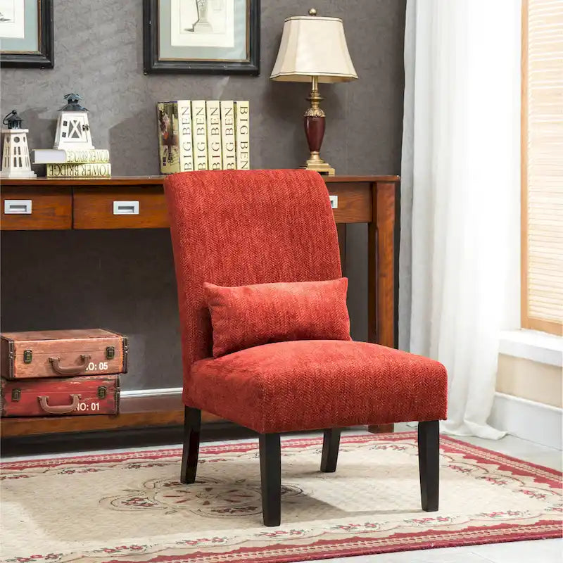 Sillón decorativo sin brazos de chenilla multicolor, 1 asiento