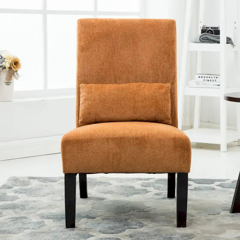Sillón decorativo sin brazos de chenilla multicolor, 1 asiento