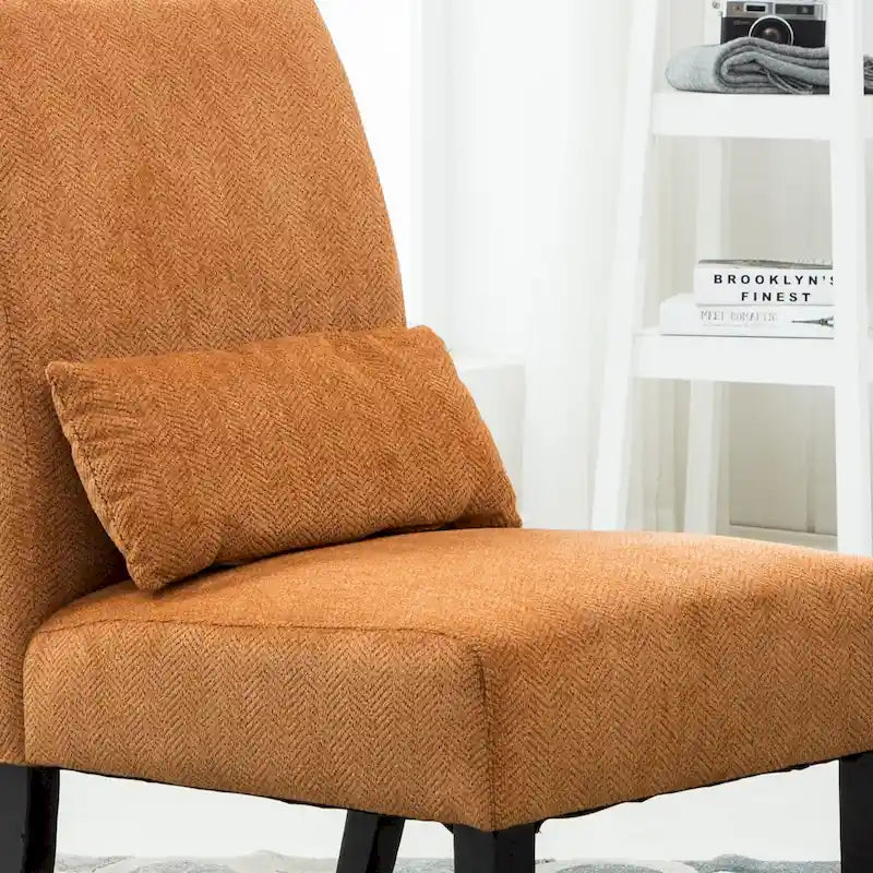 Sillón decorativo sin brazos de chenilla multicolor, 1 asiento
