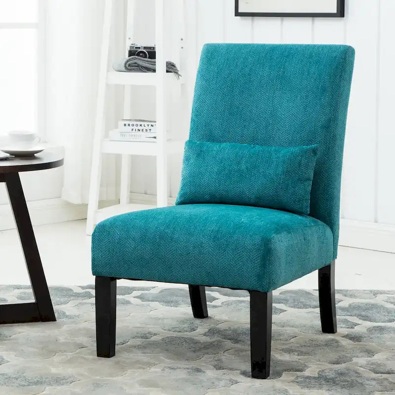 Sillón decorativo sin brazos de chenilla multicolor, 1 asiento
