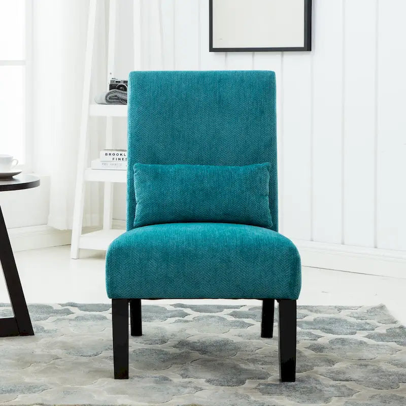 Sillón decorativo sin brazos de chenilla multicolor, 1 asiento
