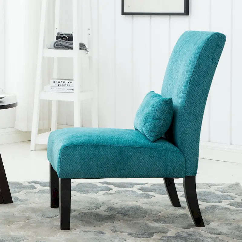 Sillón decorativo sin brazos de chenilla multicolor, 1 asiento