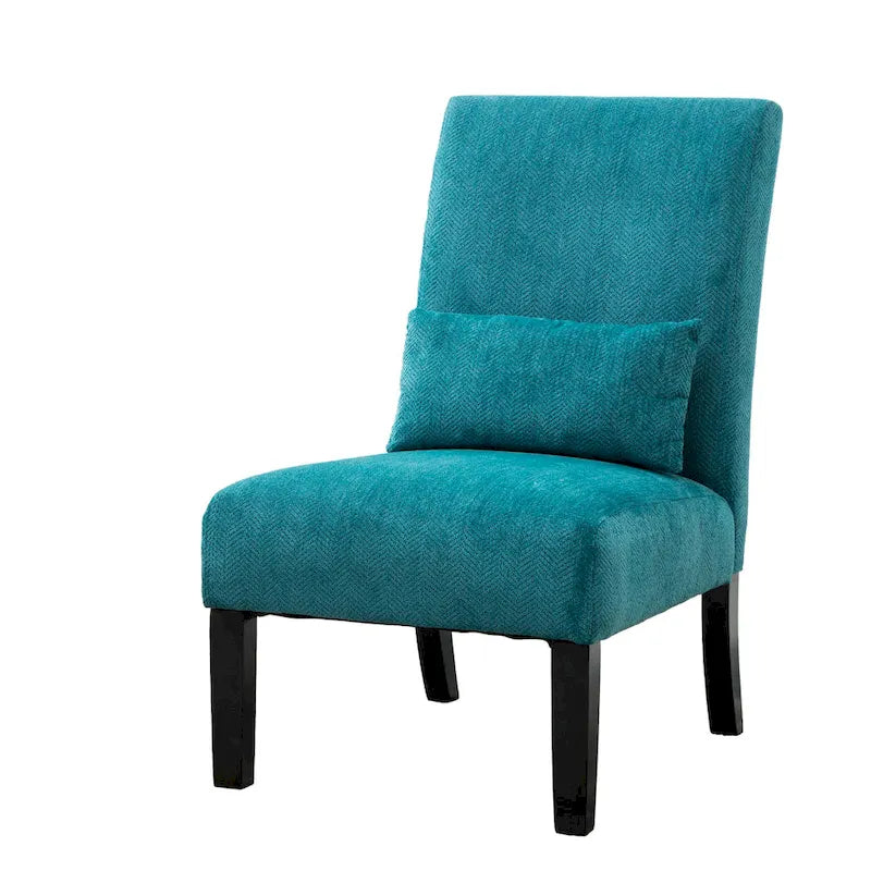 Sillón decorativo sin brazos de chenilla multicolor, 1 asiento