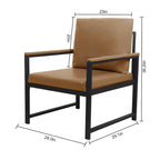 Sillón individual de piel sintética Camel