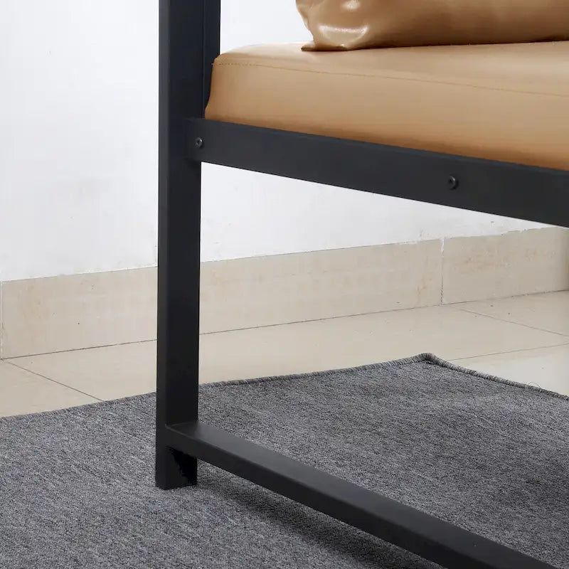 Sillón individual de piel sintética Camel