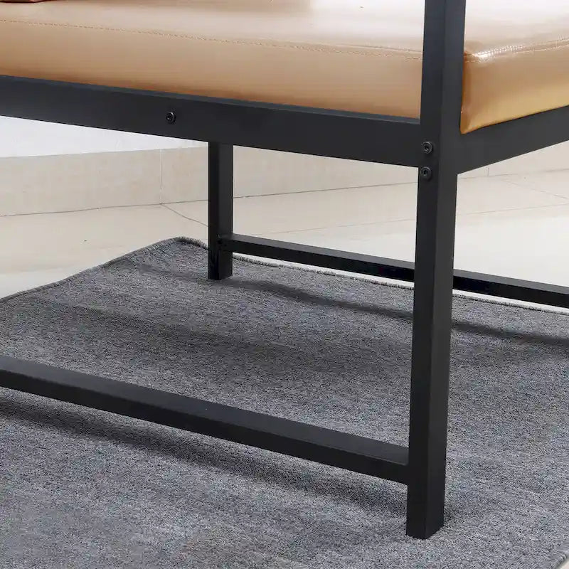 Sillón individual de piel sintética Camel